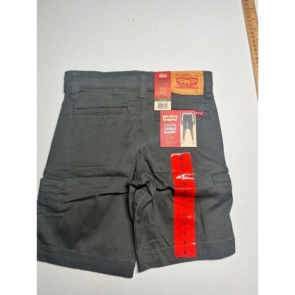 NWT Levi's Cargo Shorts Youth Boys Gray Flex Adjustable Waistband Size 6 - Picture 4 of 5